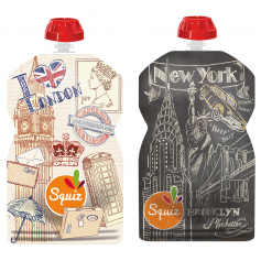 Pack de 2 gourdes Squiz réutilisables Londres/New York