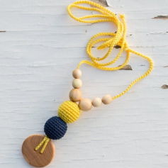 Collier de portage et d'allaitement Kangaroocare Navy and Yellow