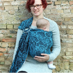 Ring Sling Yaro Ava Contra Black-Blue Glam