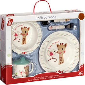 Mon Coffret Repas Sophie La Girafe Melamine Rose Version Kiwi Definitive Vulli Bebeluga